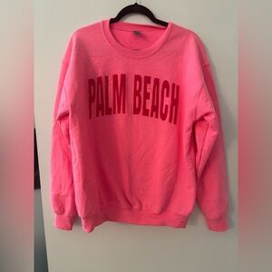 Hot pink Palm Beach sweatshirt, Medium